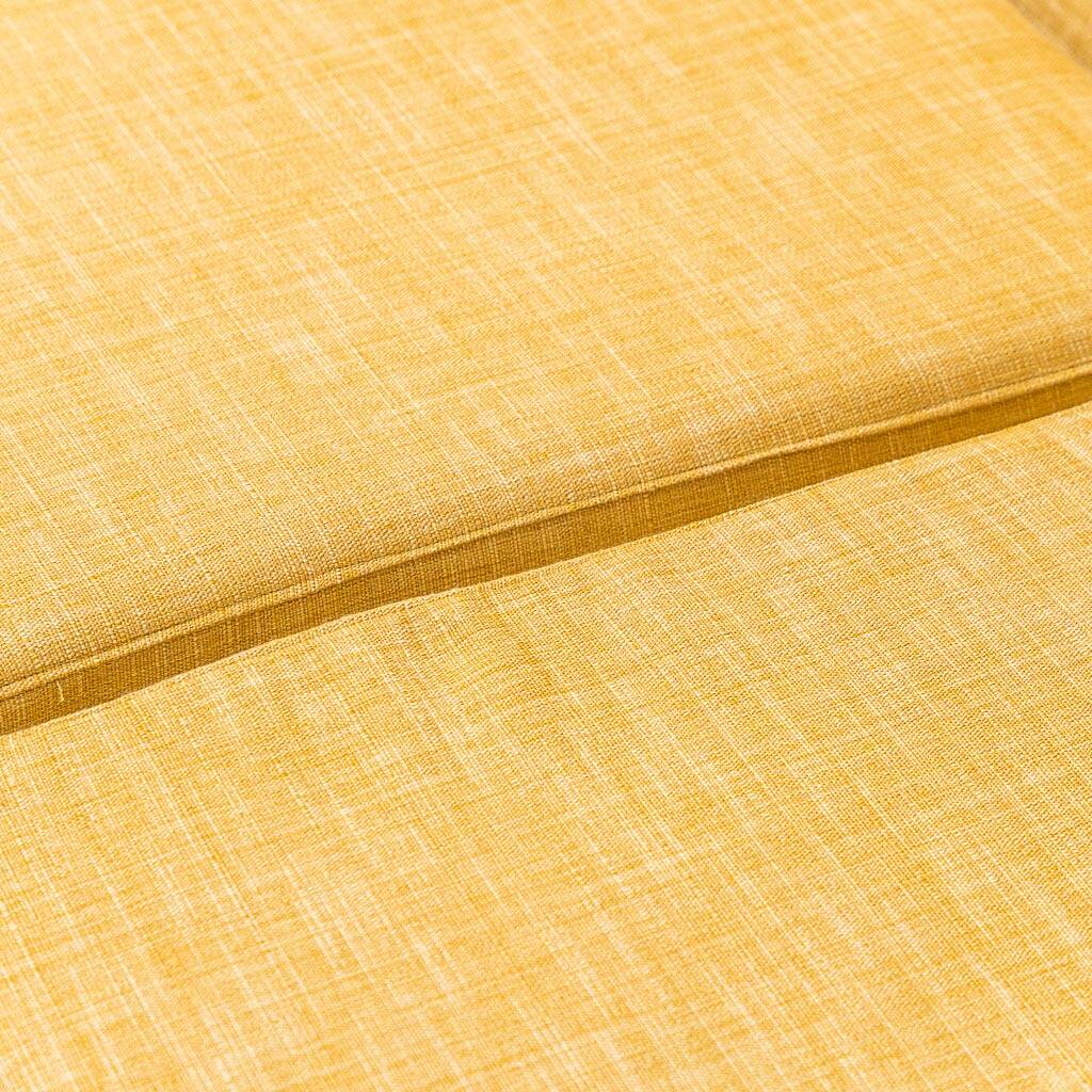 Pair of vintage yellow fabric armchairs, 1970s modernism