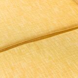 Pair of vintage yellow fabric armchairs, 1970s modernism