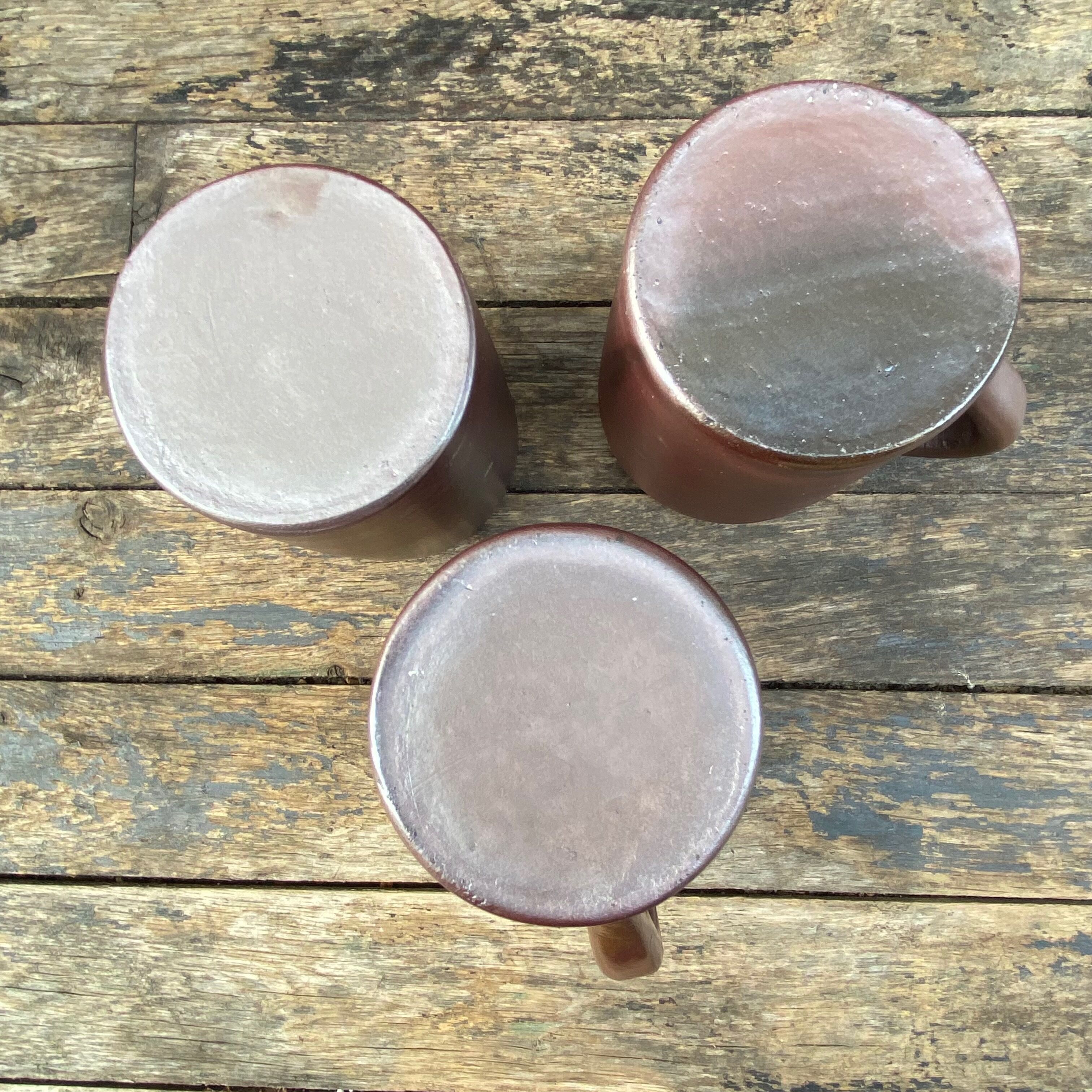 Set of 3 XL mugs in metallic sandstone-70s