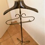 20th century brass and neoclassical mahogany night valet