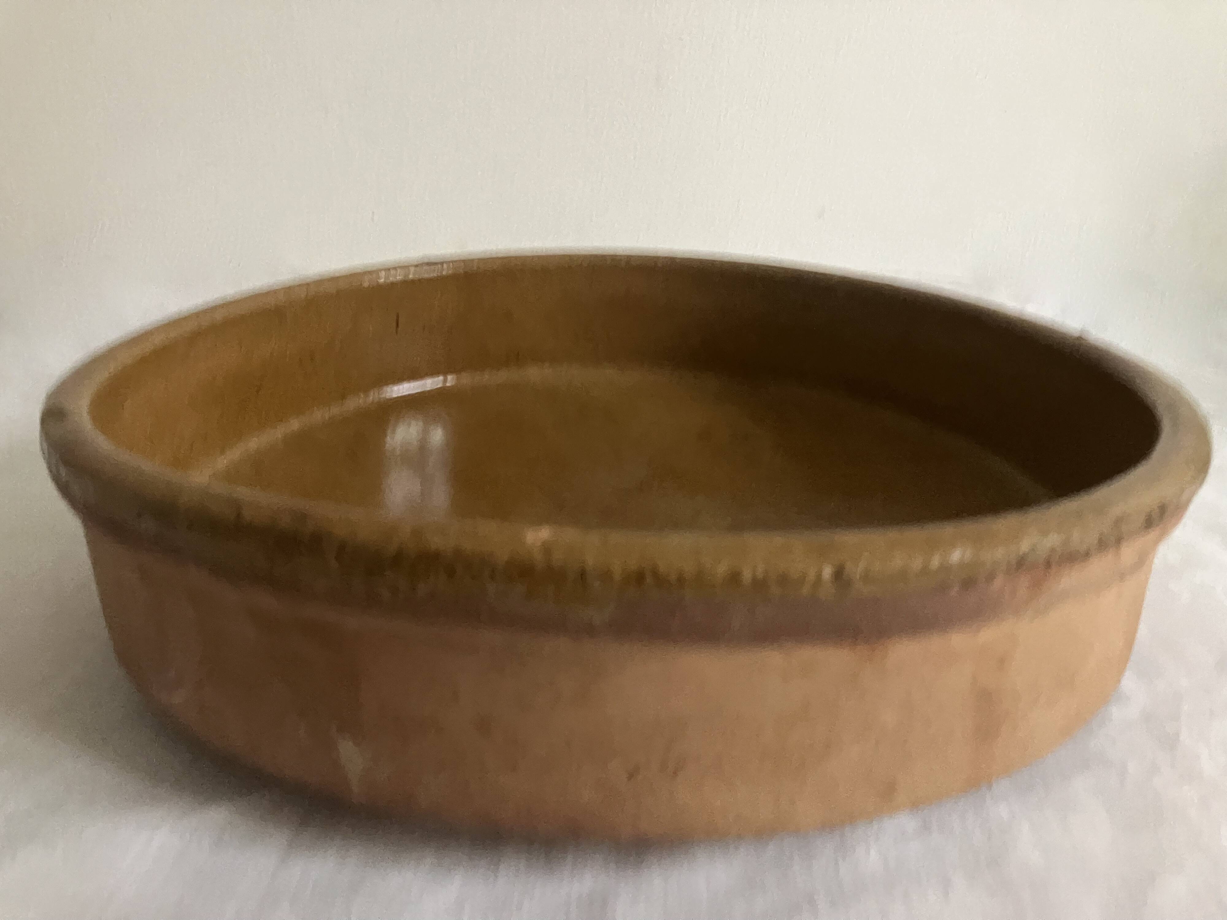 Deep dish, ceramic, glazed terracotta