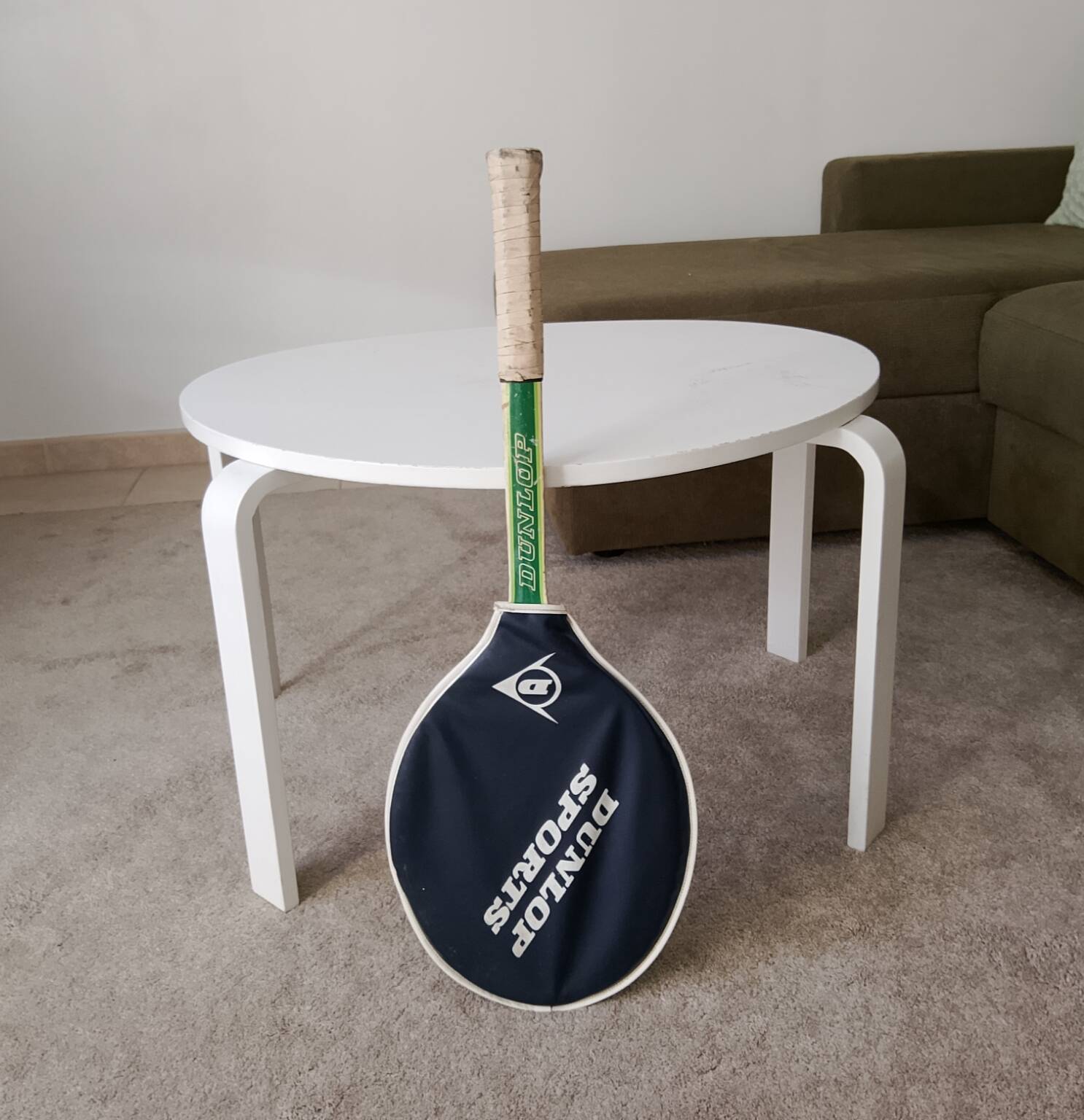 Vintage Dunlop Club tennis racket from the 1970s.