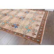 Vintage Turkish Oushak Handmade Wool Cotton Brown Area Rug 156x232