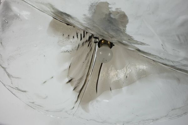 Lustre en verre glacé Kalmar Franken du milieu du siècle