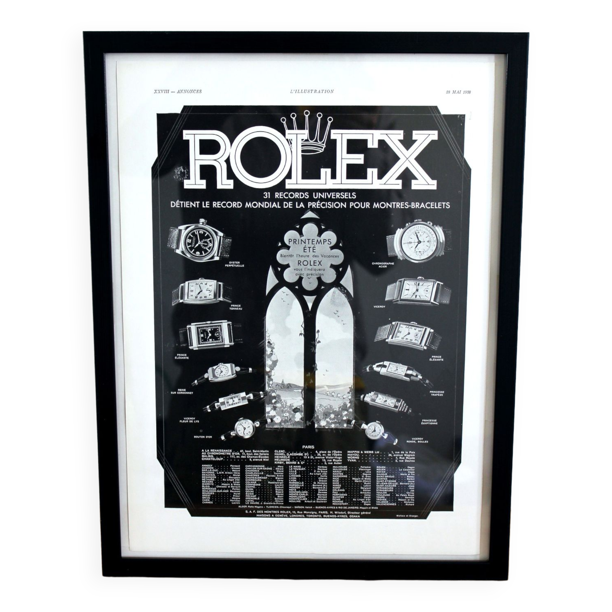 Rolex watch - old advertising poster 1930