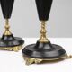 Empire Style Bronze and Ceramic Candlesticks, France, 1870s, Set of 2