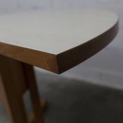 Rare set de 6 tables Baumann 1990, 80x120 et demi lune 120cm