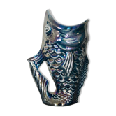 Cruche bleue de poisson de porcelaine de lustre