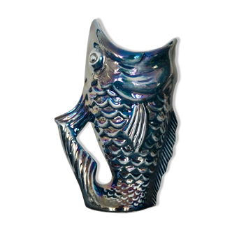 Blue lustre porcelain fish jug