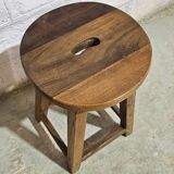 Burmese teak workshop stool