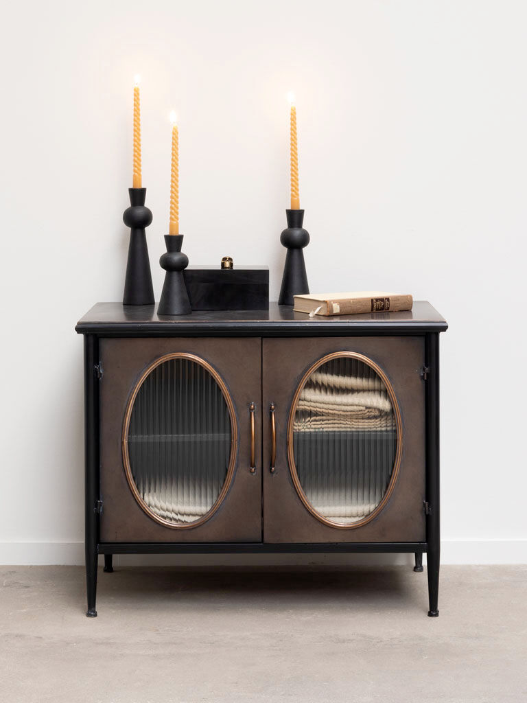 Metal sideboard two glass doors