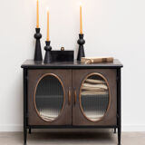 Metal sideboard two glass doors