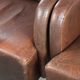 Set of 2 dining chairs / side chairs with armrests made of cowhide leather