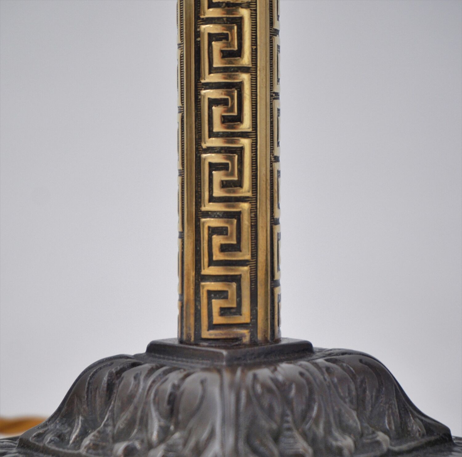 Pair antique candlestick table lamps 1890