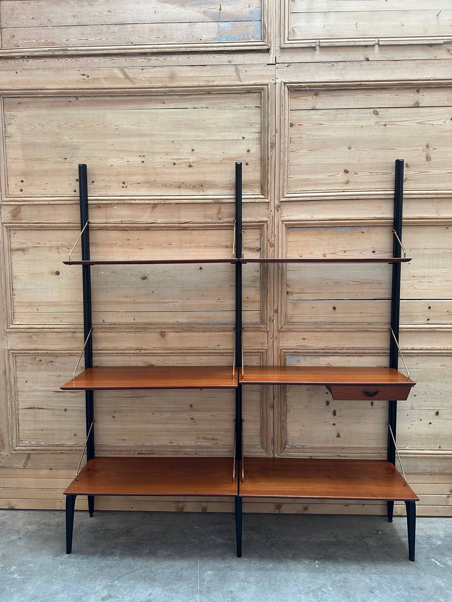 Modular teak shelf by Louis Van Teeffelen 1950s