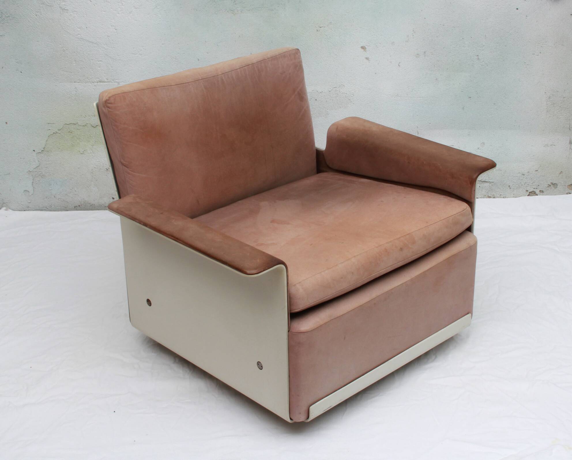 1960s chair leather brown, Dieter Rams