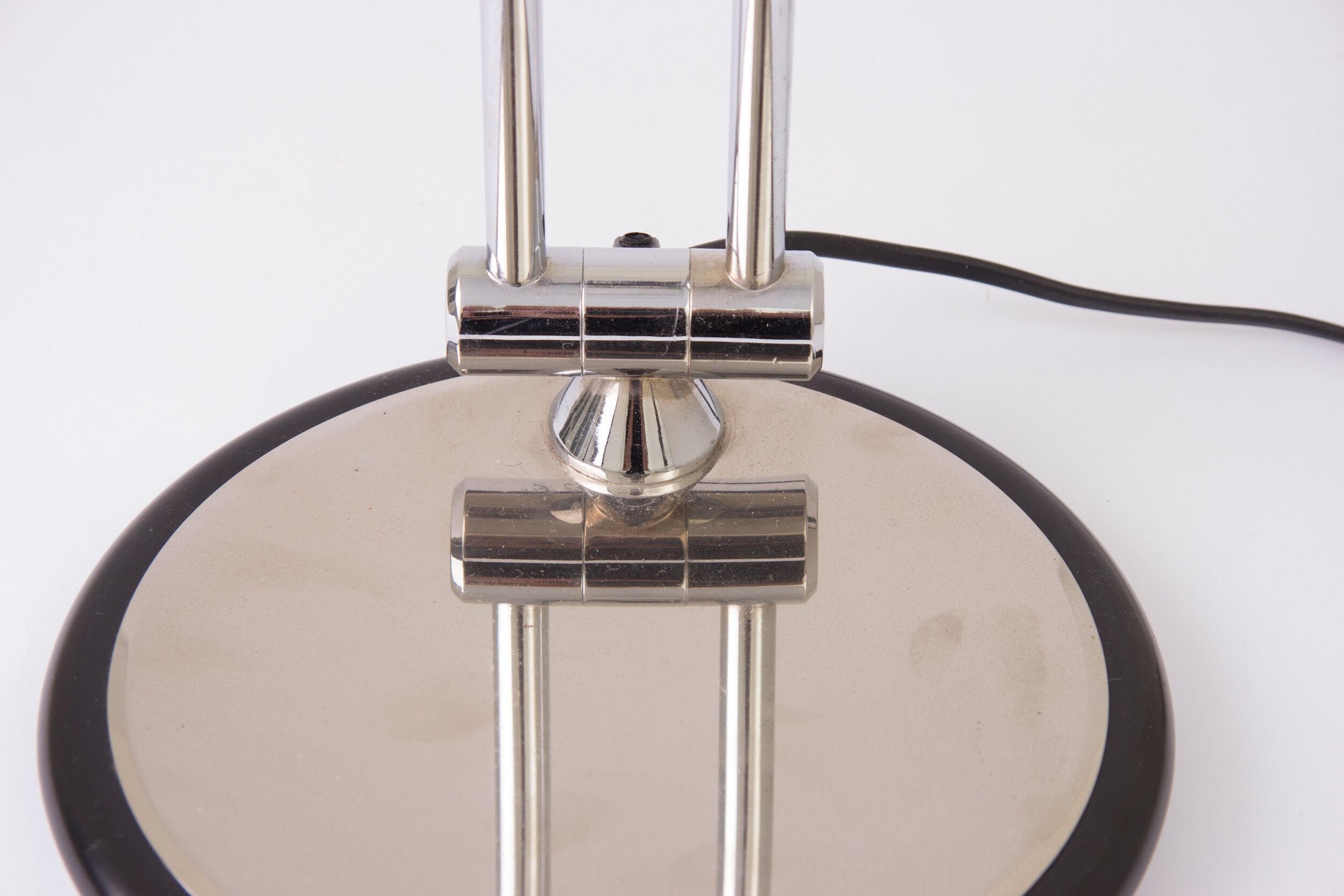 Midcentury black & chrome canopy lamp