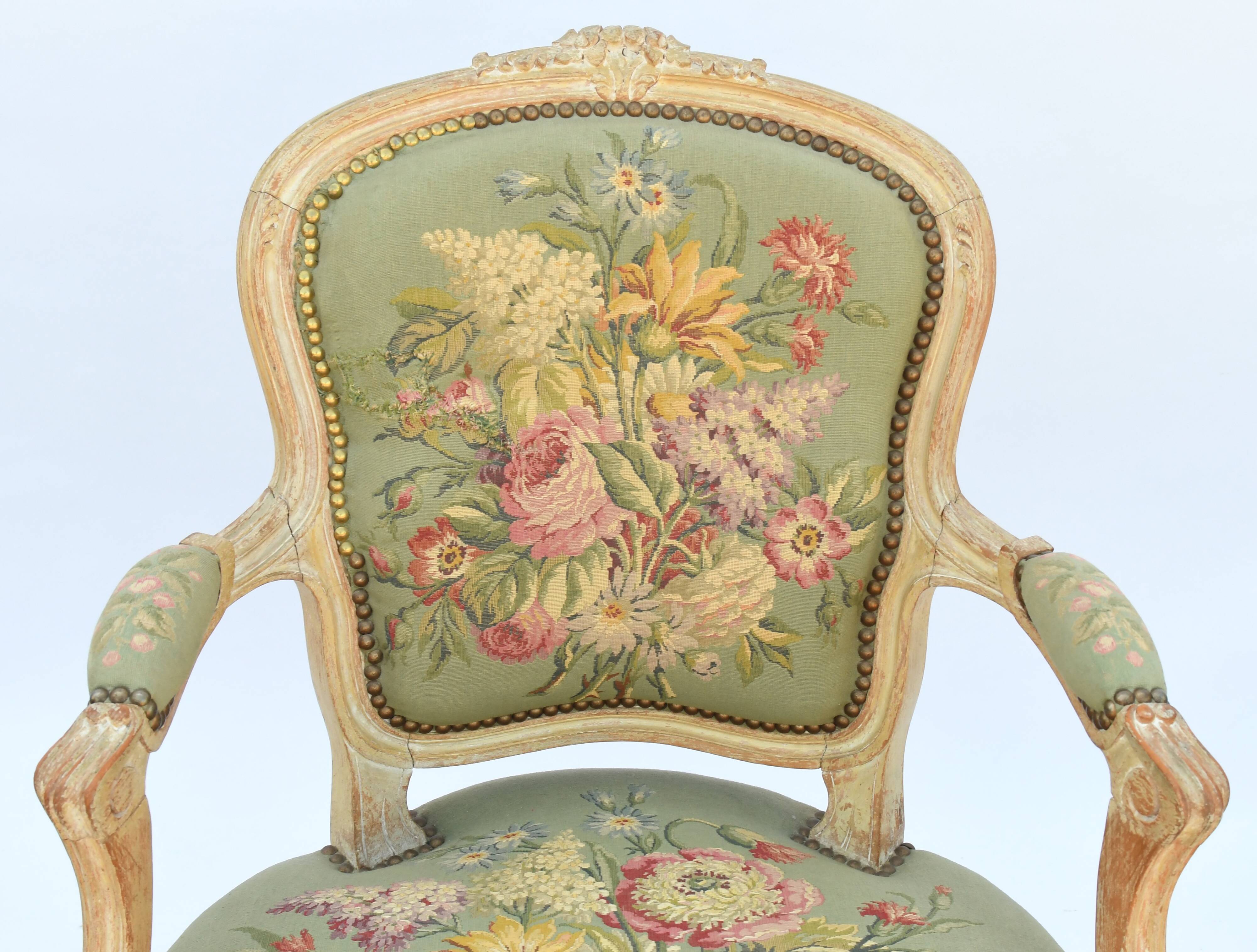 Louis XV style convertible armchair