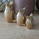 Owls in vintage brass trio