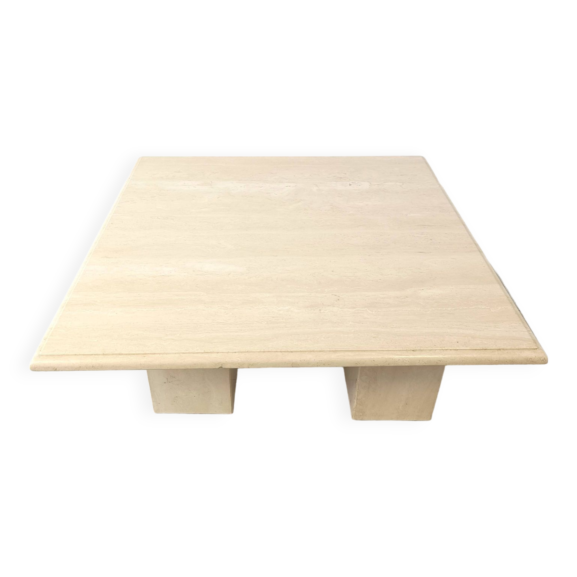 Table basse en travertin années 1970, Italie