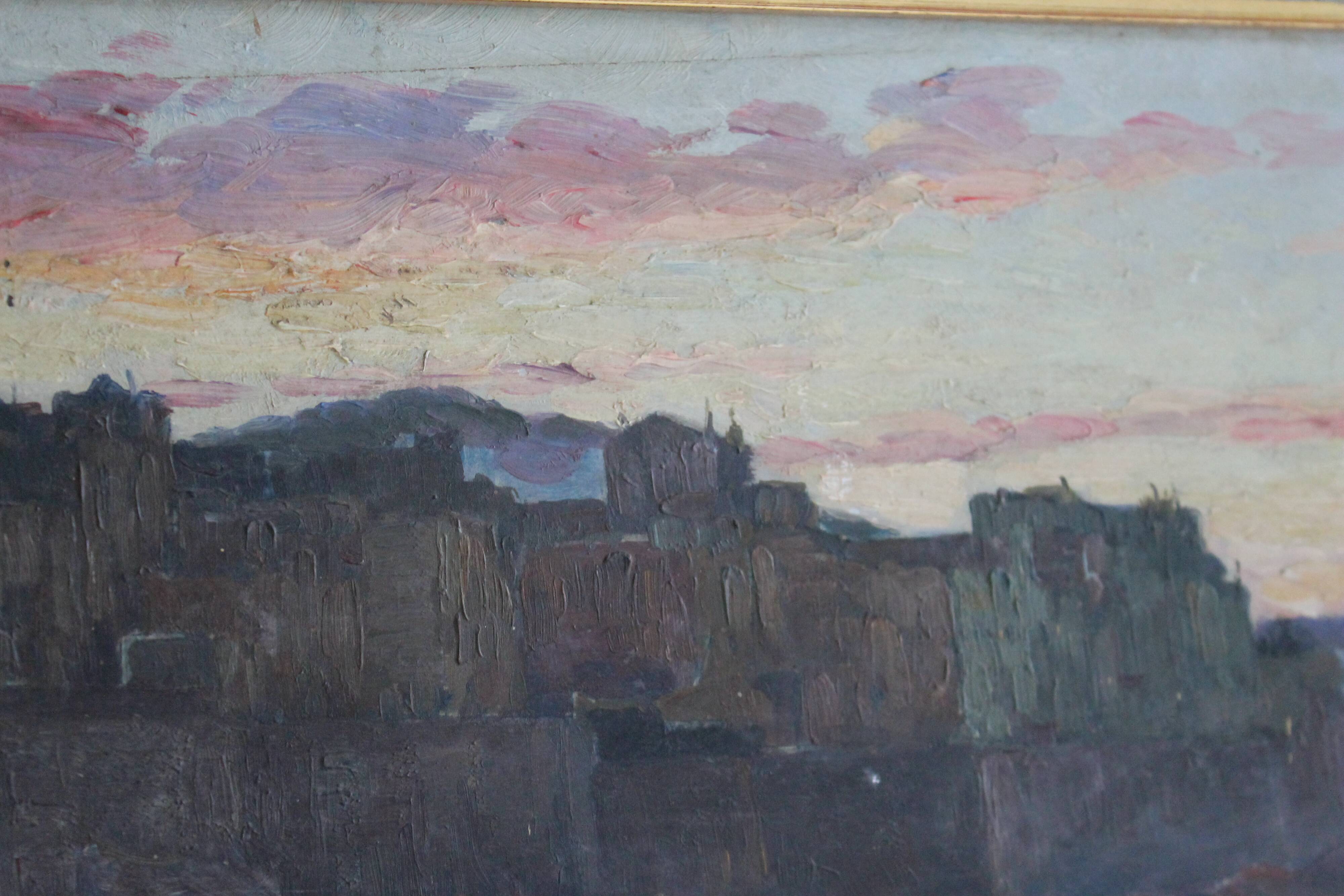 Marius Reynaud painting "Algerian Coast at Sunset"