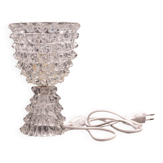 Elegant Table Lamp in Rostrato Murano Glass Vase attributed to Barovier & Toso, 1940s