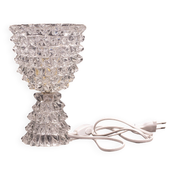 Elegant Table Lamp in Rostrato Murano Glass Vase attributed to Barovier & Toso, 1940s