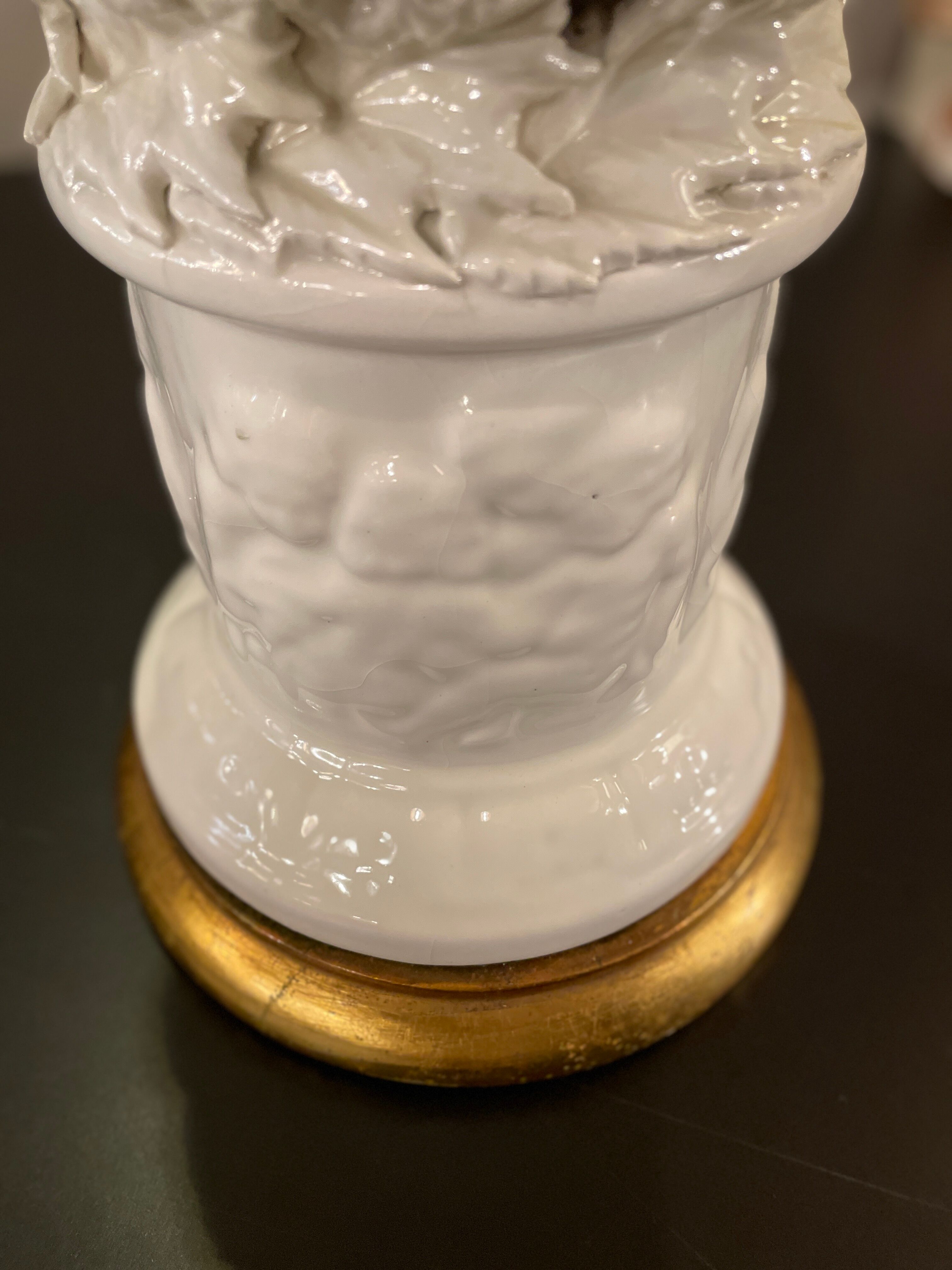 Ceramic lamp base Manises ceramic blanch