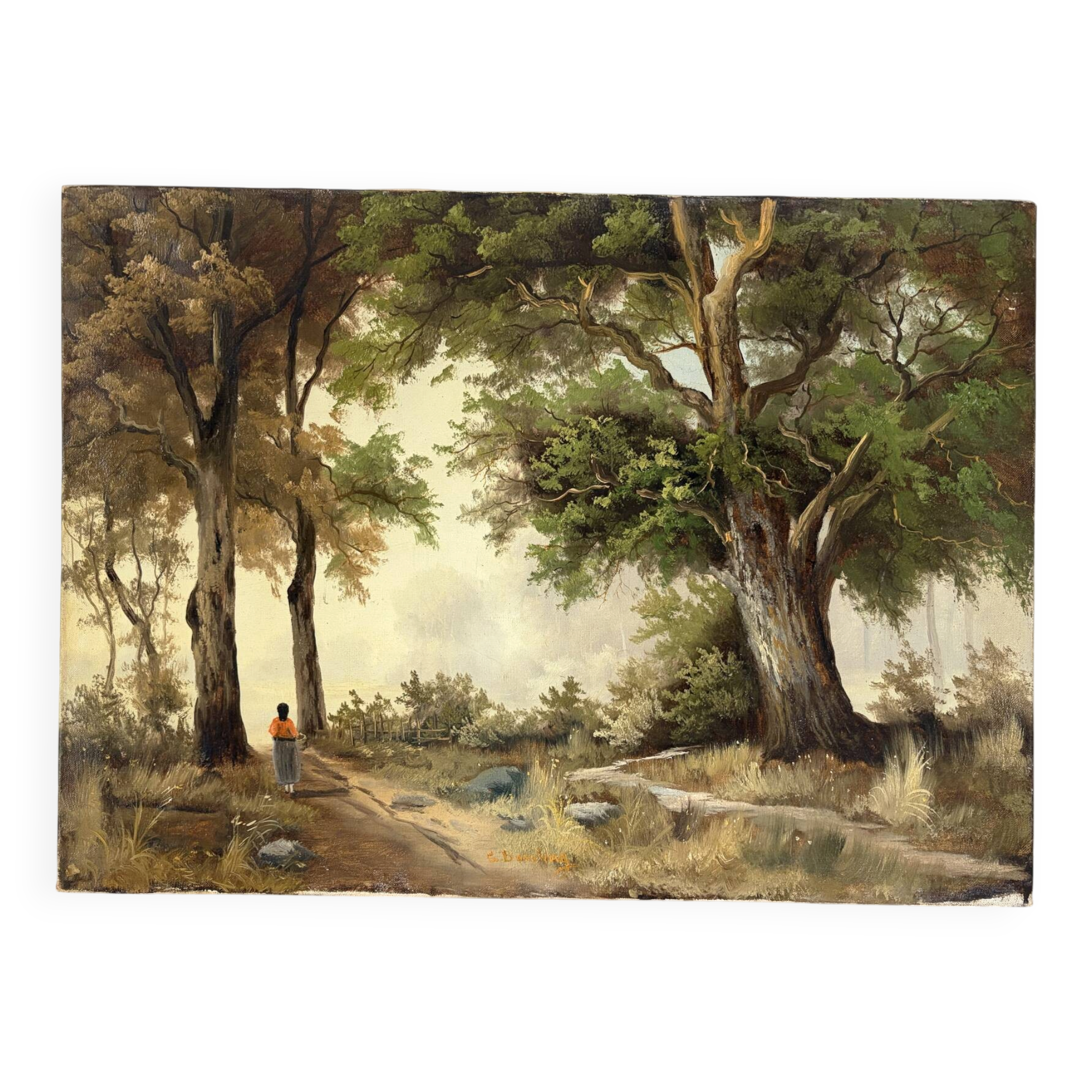 Le grand chêne, huile sur toile signé