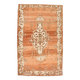 Rare Tapis Anatolien Vintage en Laine Fait Main Tons Brique & Ivoire