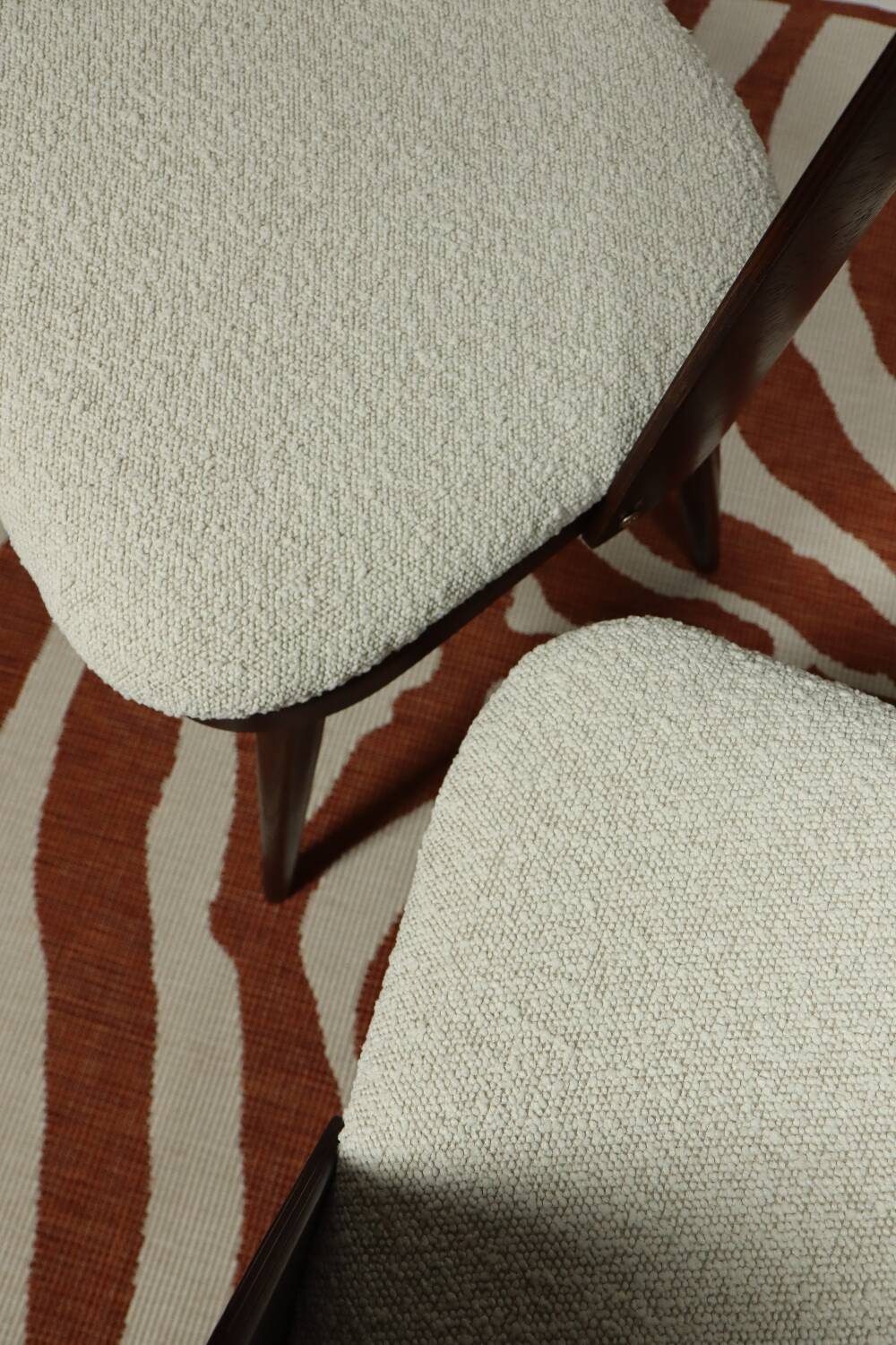Dining chairs set of 4 oak wood white pearl buckle