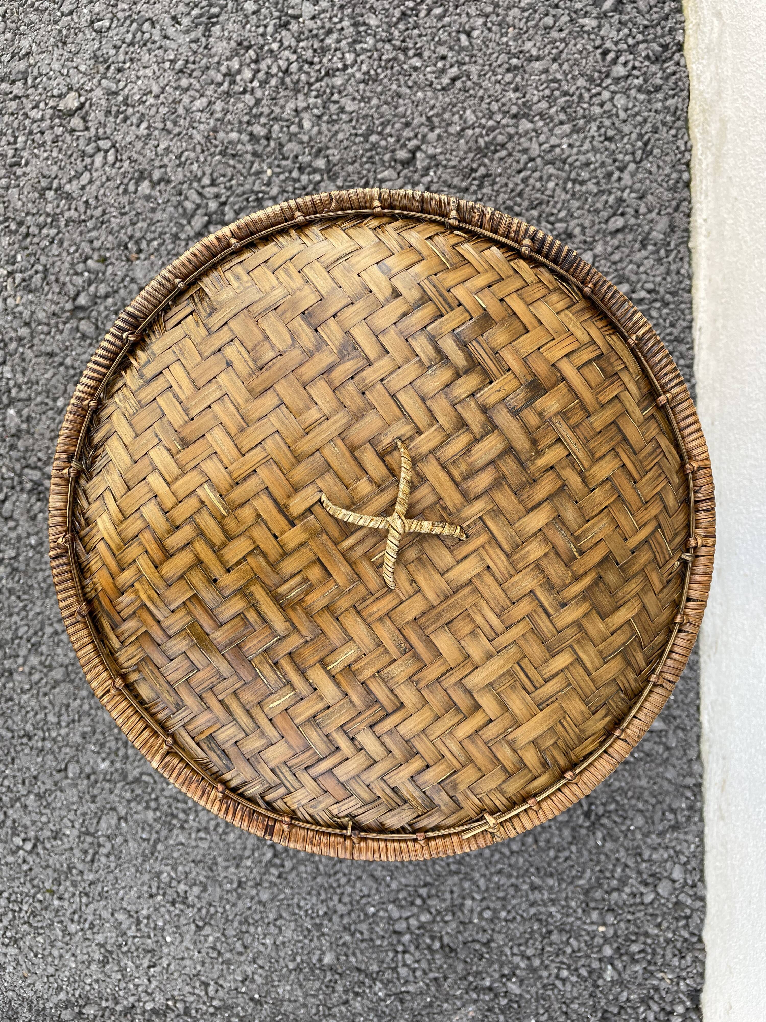 Basket with lided bamboo from Asia