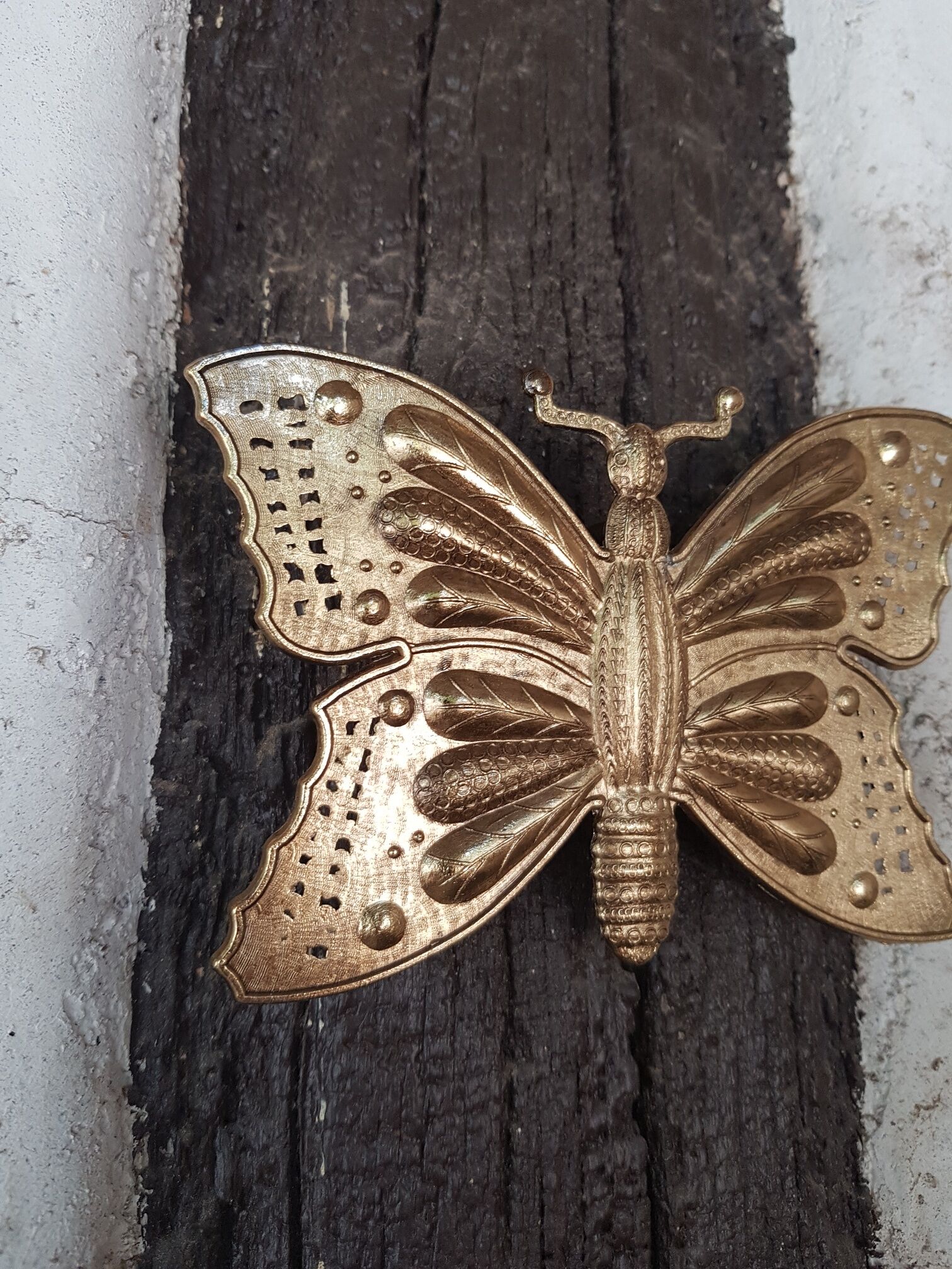 Vintage brass butterfly