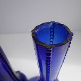 Pair of blue soliflore vases