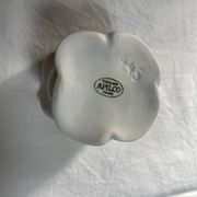 White porcelain rose shaped candle holders