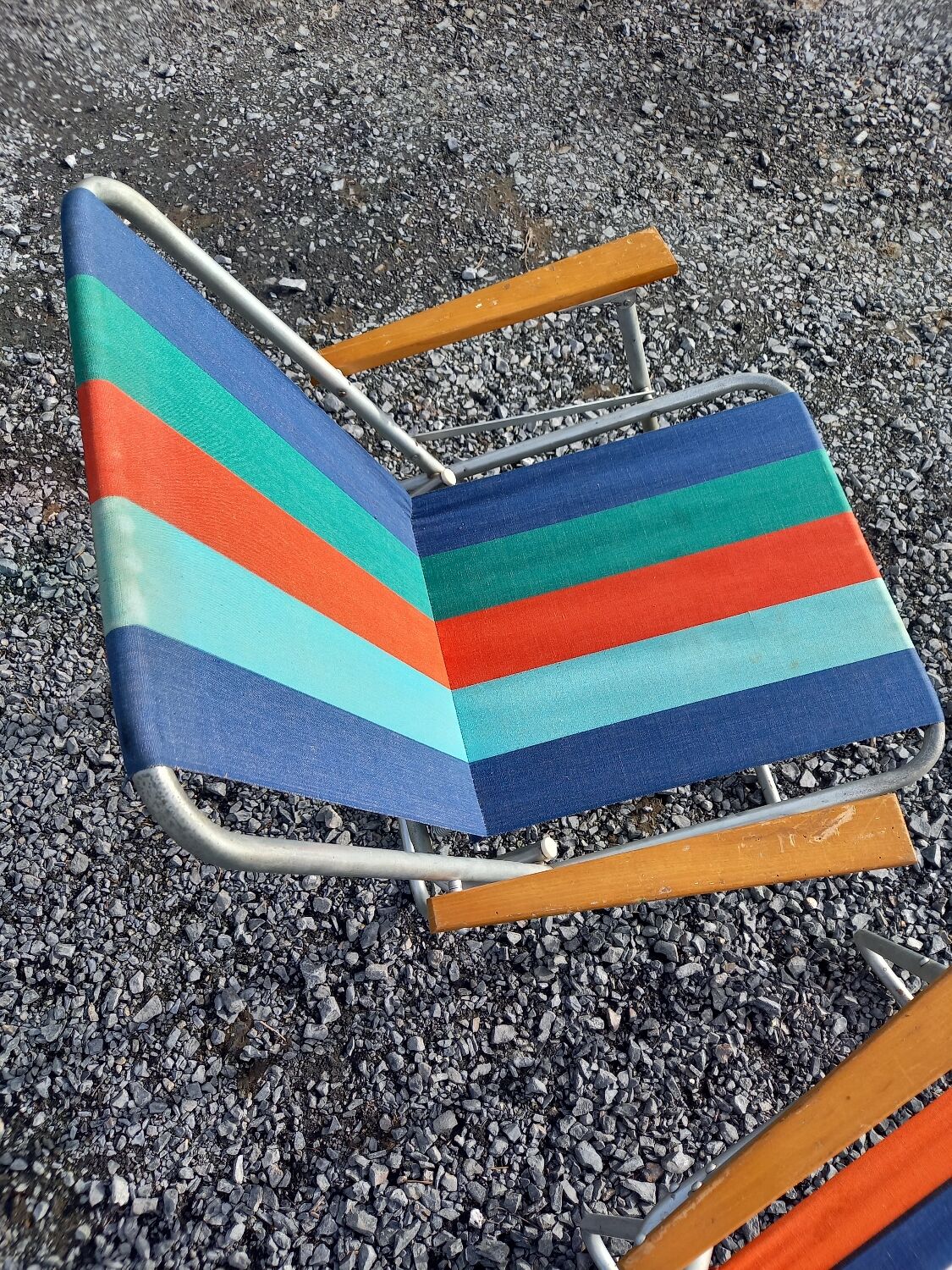 2 folding armchairs camping or beach vintage 1970