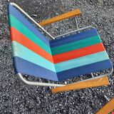 2 folding armchairs camping or beach vintage 1970