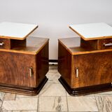 Set of Two Art Déco nightstands, by Jindřich Halabala, 1940s Czechoslovakia
