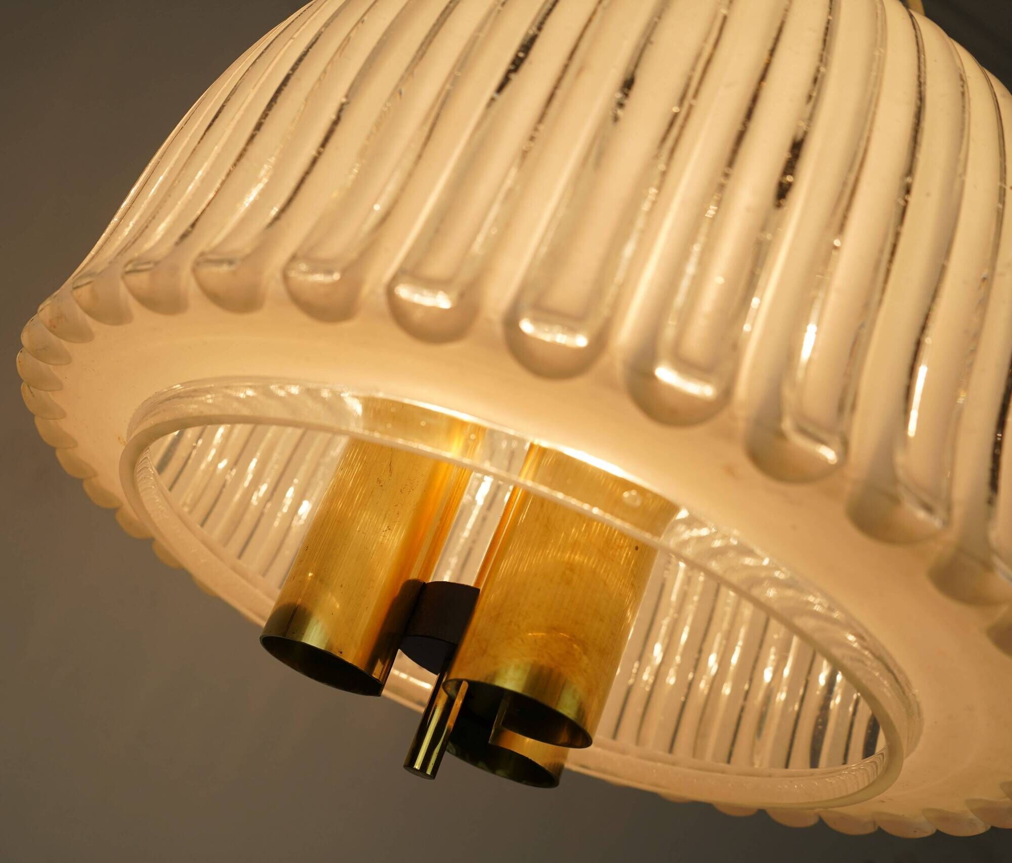 limburg mid century PENDANT LIGHT model P 239 a 4168 glass and brass 1960s