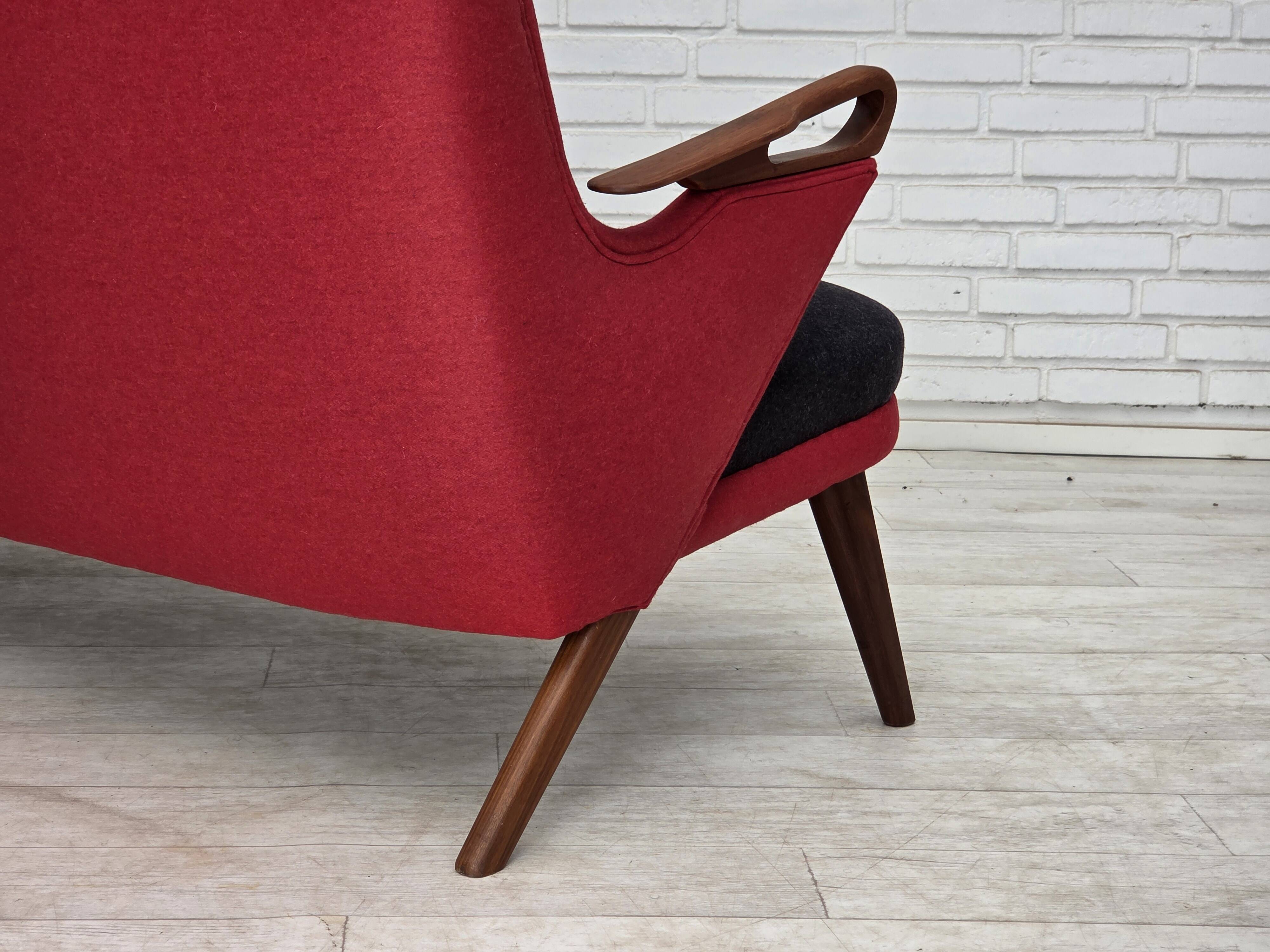 1960s, Danish design by Ch. F. Brodersen, 2 seater sofa, reupholstered.