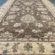 Brown Wool Rug, Handmade Floral Ziegler Carpet 148x96cm Oriental Decor