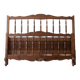Double bed frame in antique Louis XV style made of solid wood.