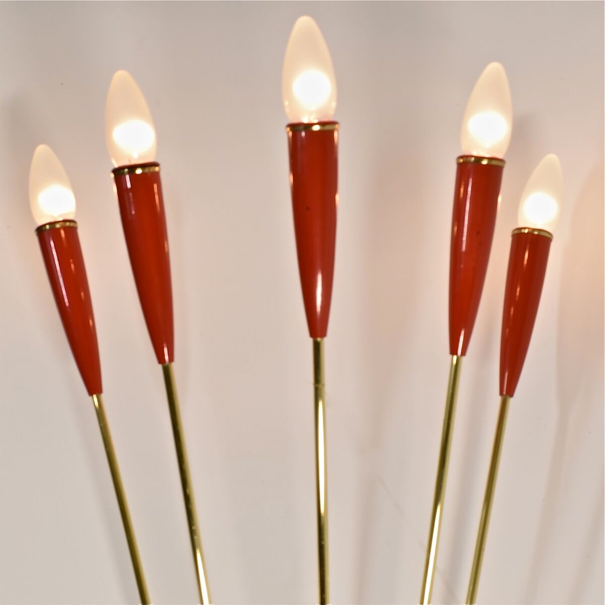 Wall lamp, 1960 brass and red