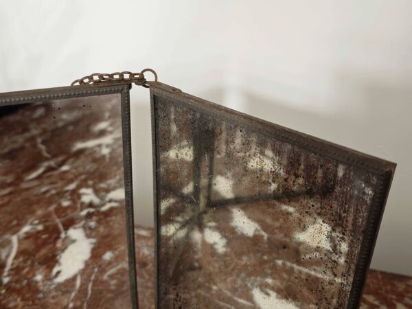 Miroir vintage 1920 triptyque de barbier