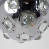 Oscar Torlasco. Chrome-plated metal "satellite" chandelier. 1970s.