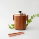Vintage Danish Wood Ice Bucket with Copper Details, 1960's