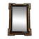 Antique wall mirror in blackened wood and gilded stucco, 19th-century Dutch style.