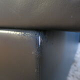 Black leather modular corner sofa