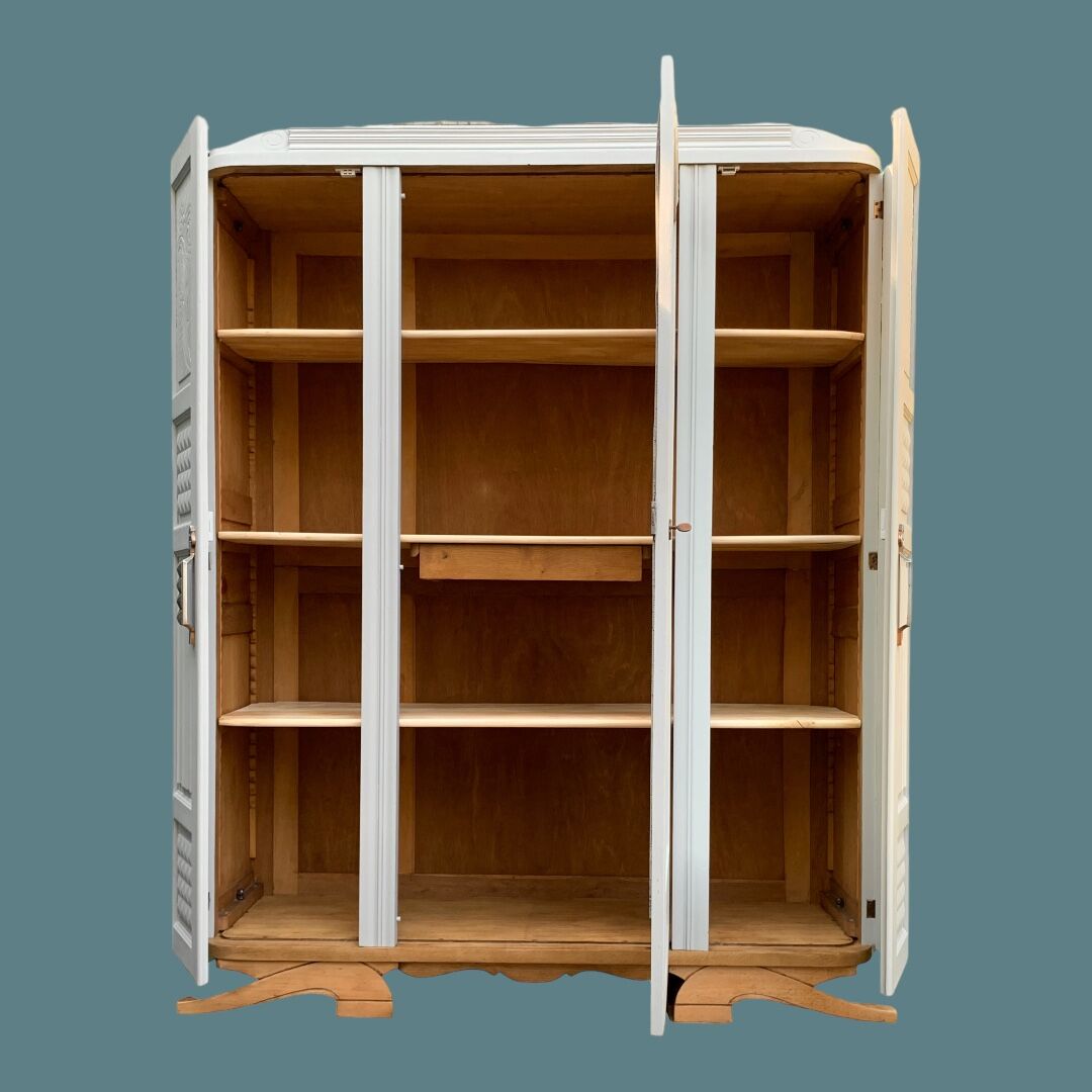 Parisian art deco wardrobe solid oak 1930