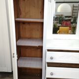Armoire asymétrique des années 50 avec miroir biseauté